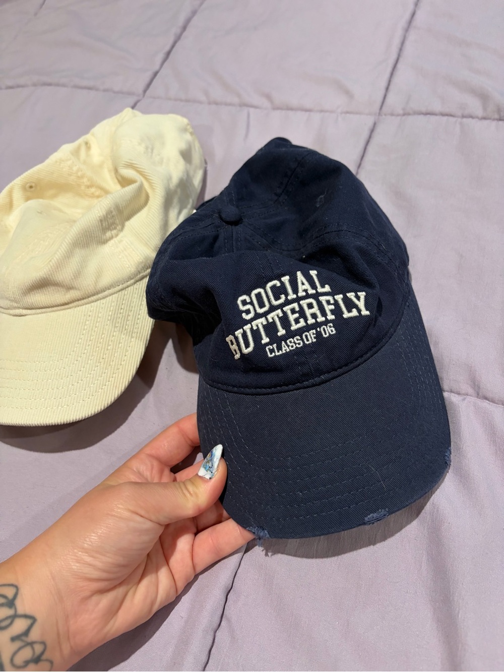 Aerie Social Butterfly Class of '06 Navy Kids Cap Blue and tan Bundle